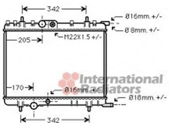 Радіатор охолодження двигуна 206/307/C4/Xsara/BERLINGO (Van Wezel) AVAQUALITYCOOLING арт. 40002300