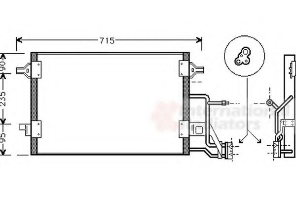 Радіатор кондиціонера A4/PASSAT 19TDI/25TDI 97- (вир-во Van Wezel)