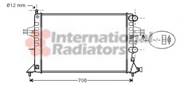 Радіатор охолодження двигуна ASTRAG 1.2/16V MT +AC 98- (Van Wezel) LORO арт. 37002255