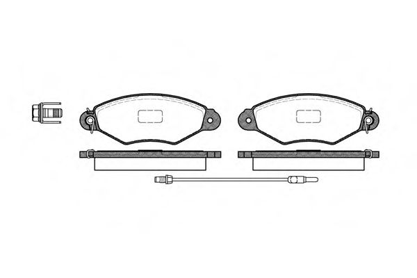 Гальмівні колодки пер. Kangoo 1.2-1.6 97- (Bosch) (з датчиком) TRW арт. P743301