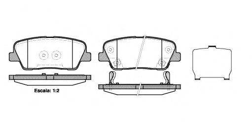 Гальмівні колодки зад. Santa Fe II/III 06-/Sorento II/III 09- (mando) (117x48,3x15,5) BLUEPRINT арт. P1374302