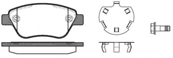 Гальмівні колодки пер. 500/PANDA/DOBLO/CORSA 1.0-1.9 04- (Bosch) (123.8x53.6) з датчиком BOSCH арт. P958330