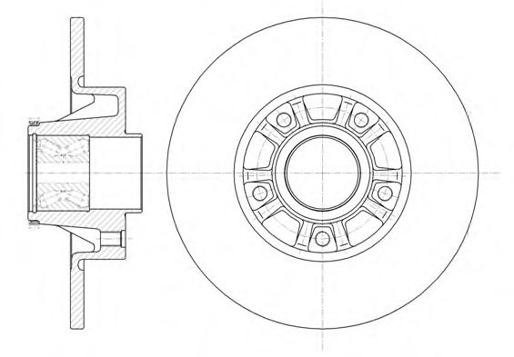 Гальмівний диск зад. Trafic/Vivaro 01- (280x12) (з підшипником) BREMBO арт. D673320