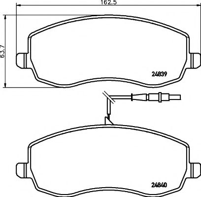 Комплект гальмівних колодок BOSCH арт. 2483901