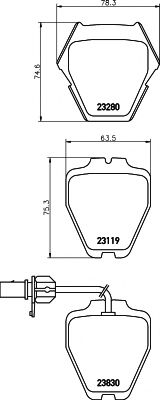 Гальмівні колодки, дискові BREMBO арт. 2328001