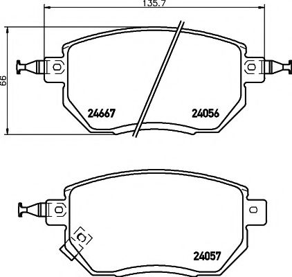 Комплект гальмівних колодок NIPPARTS арт. 2405601