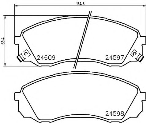 Комплект гальмівних колодок HYUNDAI арт. 2459701