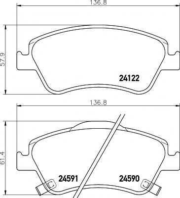 Гальмiвнi колодки дисковi BREMBO арт. 2412201