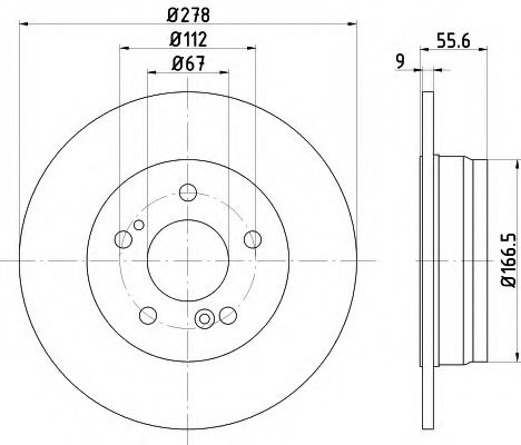 Диск гальмівний MERCEDES C(W203)/E(W210) R D=278mm 85-11
