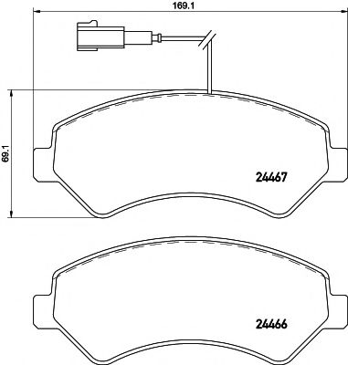 Комплект гальмівних колодок BREMBO арт. 2446703