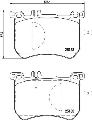 Комплект гальмівних колодок BREMBO арт. 2518301