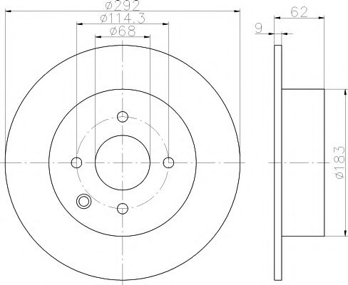 Диск гальмівний BLUEPRINT арт. 92234303