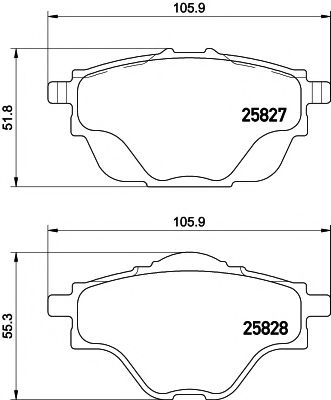 Комплект гальмівних колодок BREMSI арт. 2582701