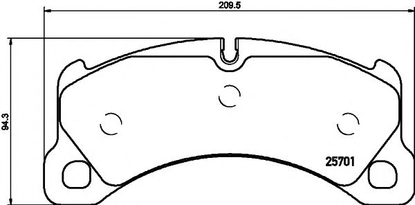 колодки гальмівні дискові передн. Porsche Panamera TRW арт. 2570101