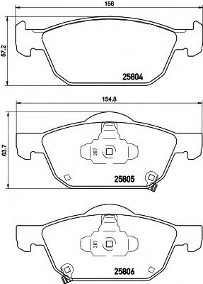 Гальмівні колодки, дискові BREMBO арт. 2580401