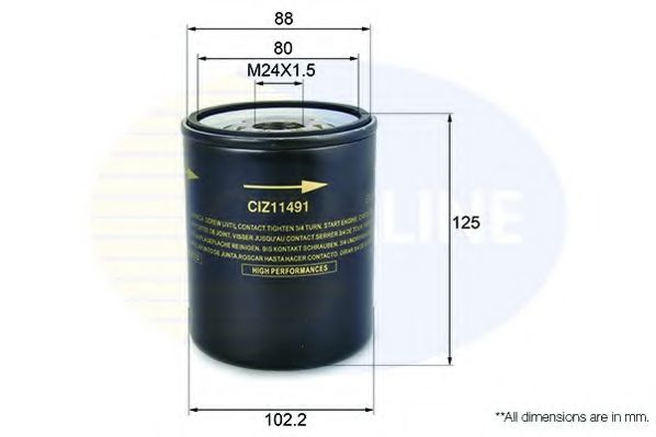 CIZ11491 Comline - Фільтр оливи ( аналогWL7178/OC326 ) BOSCH арт. CIZ11491