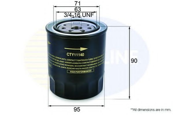 CTY11140 Comline - Фільтр оливи ( аналогWL7113/OC133 ) BLUEPRINT арт. CTY11140