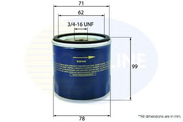 EOF049 Comline - Фільтр оливи ( аналогWL7324/OC501 ) UFI арт. EOF049