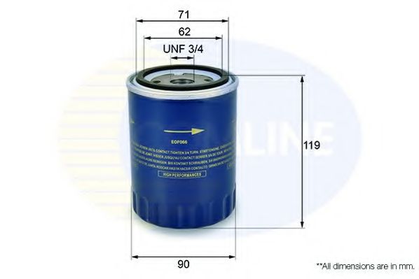 EOF066 Comline - Фільтр оливи ( аналогWL7217/OC262 ) UFI арт. EOF066