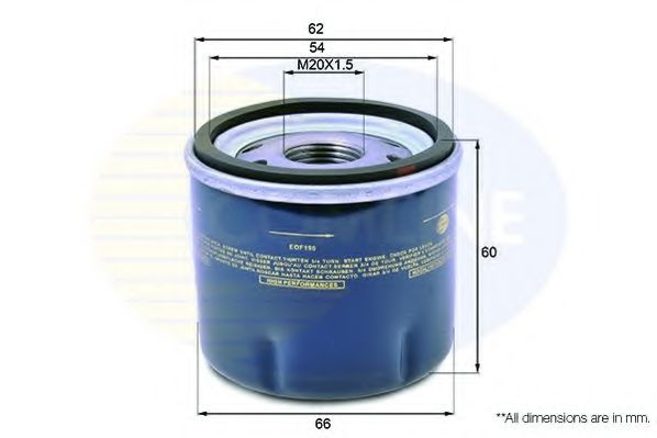 EOF190 Comline - Фільтр оливи ( аналогWL7204/OC475 ) RENAULT арт. EOF190