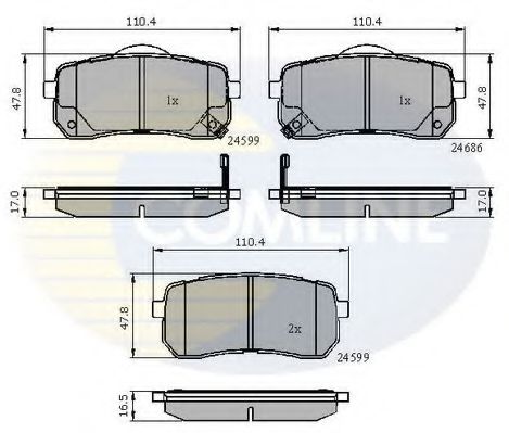 CBP31675 Comline - Гальмівні колодки до дисків NIPPARTS арт. CBP31675