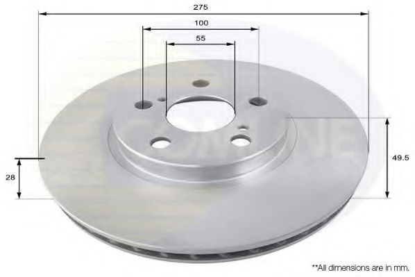 ADC0154V Comline - Диск гальмівний вентильований ABE арт. ADC0154V