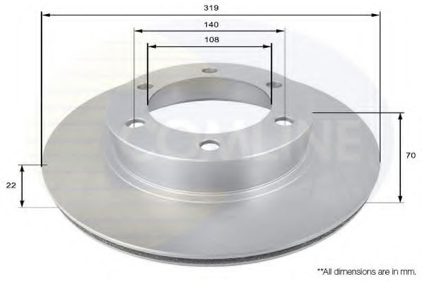 ADC0184V Comline - Диск гальмівний вентильований BLUEPRINT арт. ADC0184V