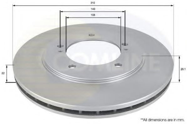 ADC0921V Comline - Диск гальмівний вентильований BREMBO арт. ADC0921V