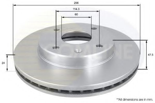 ADC1054V Comline - Диск гальмівний вентильований NIPPARTS арт. ADC1054V