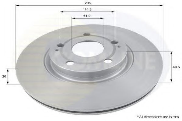 ADC01134V Comline - Диск гальмівний вентильований з покриттям NIPPARTS арт. ADC01134V