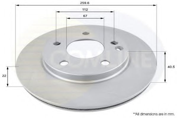 ADC1605V Comline - Диск гальмівний вентильований BOSCH арт. ADC1605V