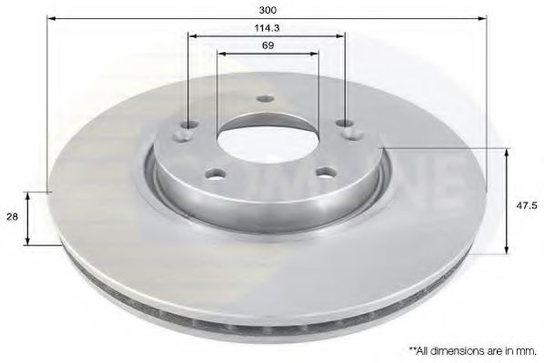 ADC1092V Comline - Диск гальмівний вентильований з покриттям BREMBO арт. ADC1092V