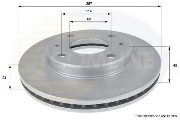 ADC1035V Comline - Диск гальмівний вентильований NIPPARTS арт. ADC1035V