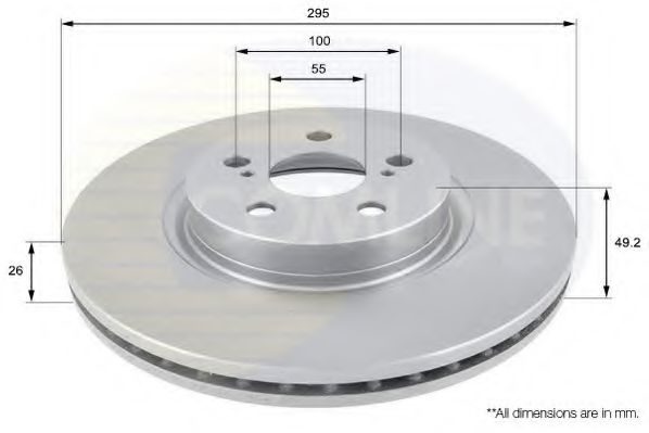 ADC01110V Comline - Диск гальмівний вентильований з покриттям BREMBO арт. ADC01110V