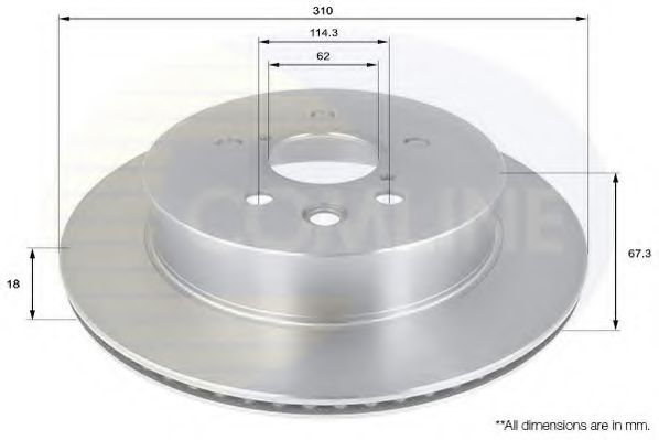 ADC01123V Comline - Диск гальмівний вентильований з покриттям BLUEPRINT арт. ADC01123V