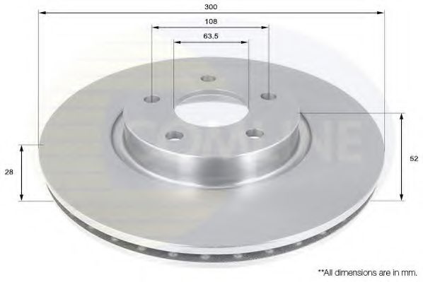 ADC1249V Comline - Диск гальмівний вентильований з покриттям ABS арт. ADC1249V