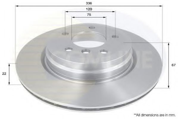 ADC1729V Comline - Диск гальмівний вентильований з покриттям BOSCH арт. ADC1729V