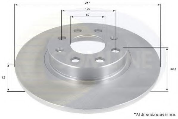 ADC1140 Comline - Диск гальмівний з покриттям METELLI арт. ADC1140