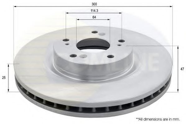 ADC0575V Comline - Диск гальмівний вентильований BREMBO арт. ADC0575V