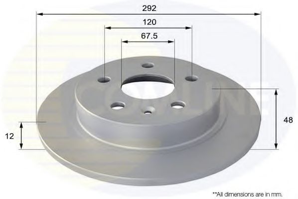 ADC1145 Comline - Диск гальмівний з покриттям METELLI арт. ADC1145