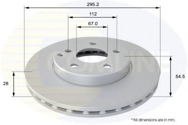 ADC1623V Comline - Диск гальмівний вентильований з покриттям TEXTAR арт. ADC1623V