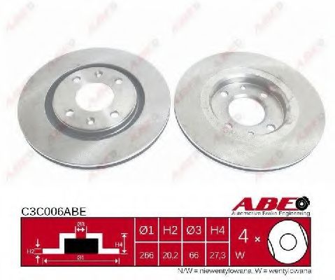 Гальмівний диск BREMBO арт. C3C006ABE