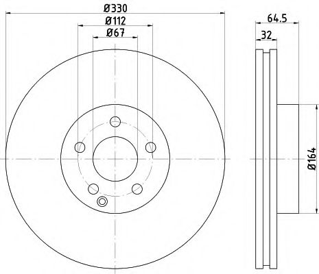 HELLA DB диск гальмівний передній W211 1,8-3,5 02-. BOSCH арт. 8DD355109431