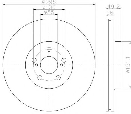 HELLA PRO TOYOTA гальмівний диск передн. Avensis 2.0d/2.4i 03- BOSCH арт. 8DD355111651