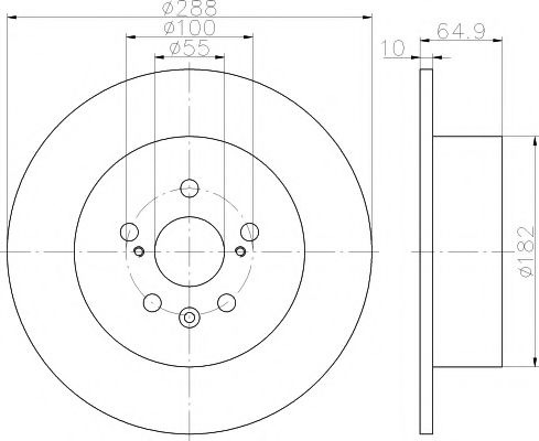 HELLA PRO TOYOTA диск гальмівний задн. Avensis 99- FEBIBILSTEIN арт. 8DD355111701