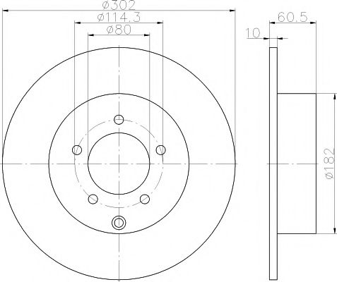 HELLA MITSUBISHI Тормозной диск задн.ASX,Outlander II 1.6/2.4 07- TRW арт. 8DD355115491