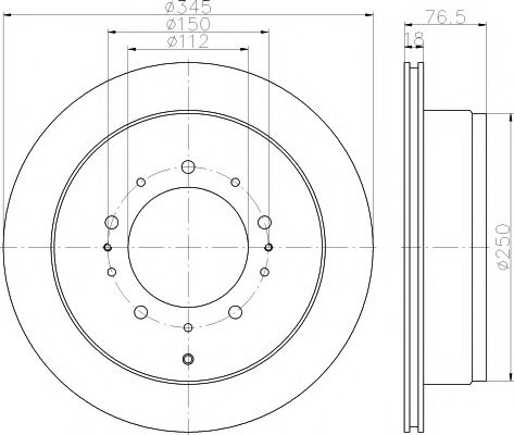 HELLA PRO TOYOTA диск гальмівний задн.Land Cruiser 200, Sequoia, Tundra, Lexus LX 06- REMSA арт. 8DD355116331