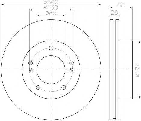 HELLA SSANGYONG диск гальмівний передн RODIUS I 05- DELPHI арт. 8DD355116461