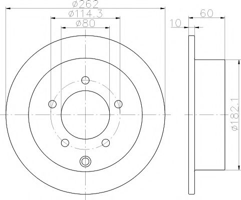 HELLA PRO MITSUBISHI гальмівний диск задн.Lancer 08- HERTHBUSSJAKOPARTS арт. 8DD355119181