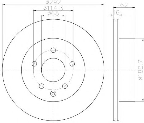 HELLA PRO NISSAN гальмівний диск задн. вентил. X-Trail,Qashqai,Renault Koleos NK арт. 8DD355118711